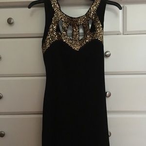 Black and gold going out dress